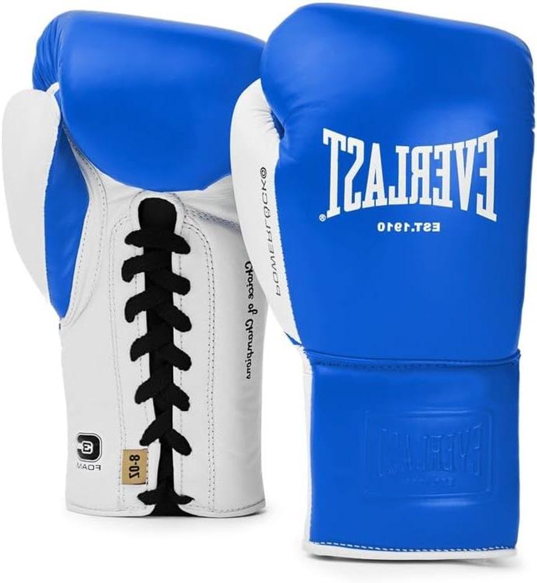 Vechthandschoenen - Bokshandschoenen trainings - Sport training - Haak en lus sluiting - 8 oz - Blauw wit