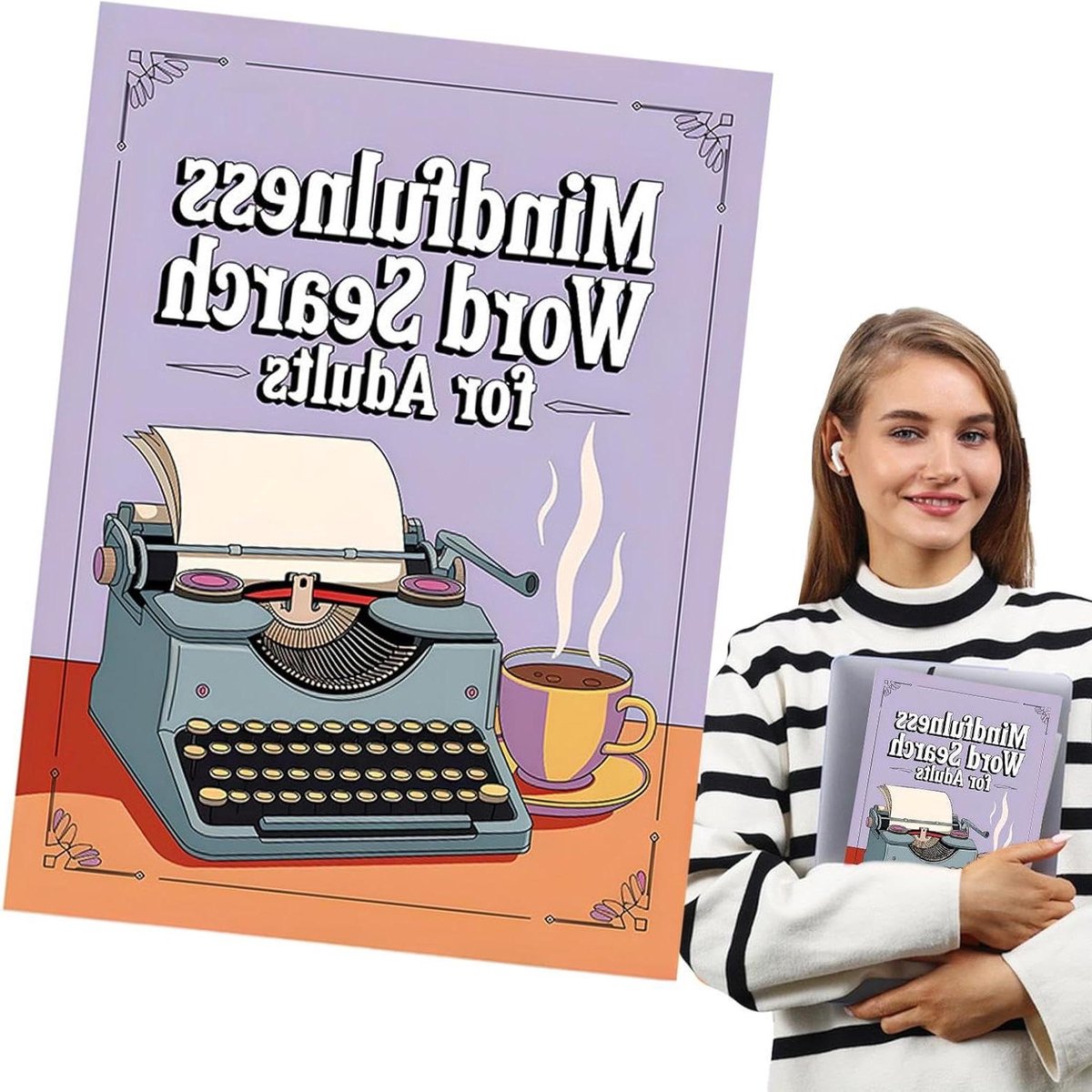 Woordzoekboeken - Hersenoefeningen Puzzels - Mindfulness Bevorderen - Stapsgewijze Tips - 21 x 28.5 cm - Mauve