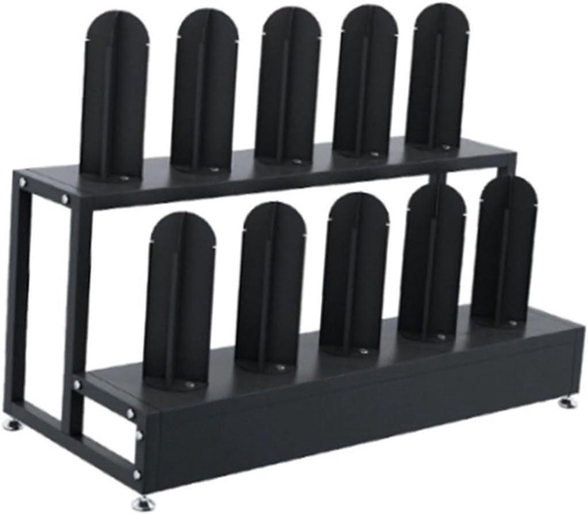 Displaystandaard Textiel - Rolhouder Opslag - Monsters Presenteren - Verdikt Metalen Frame - 2 Lagen - Zwart