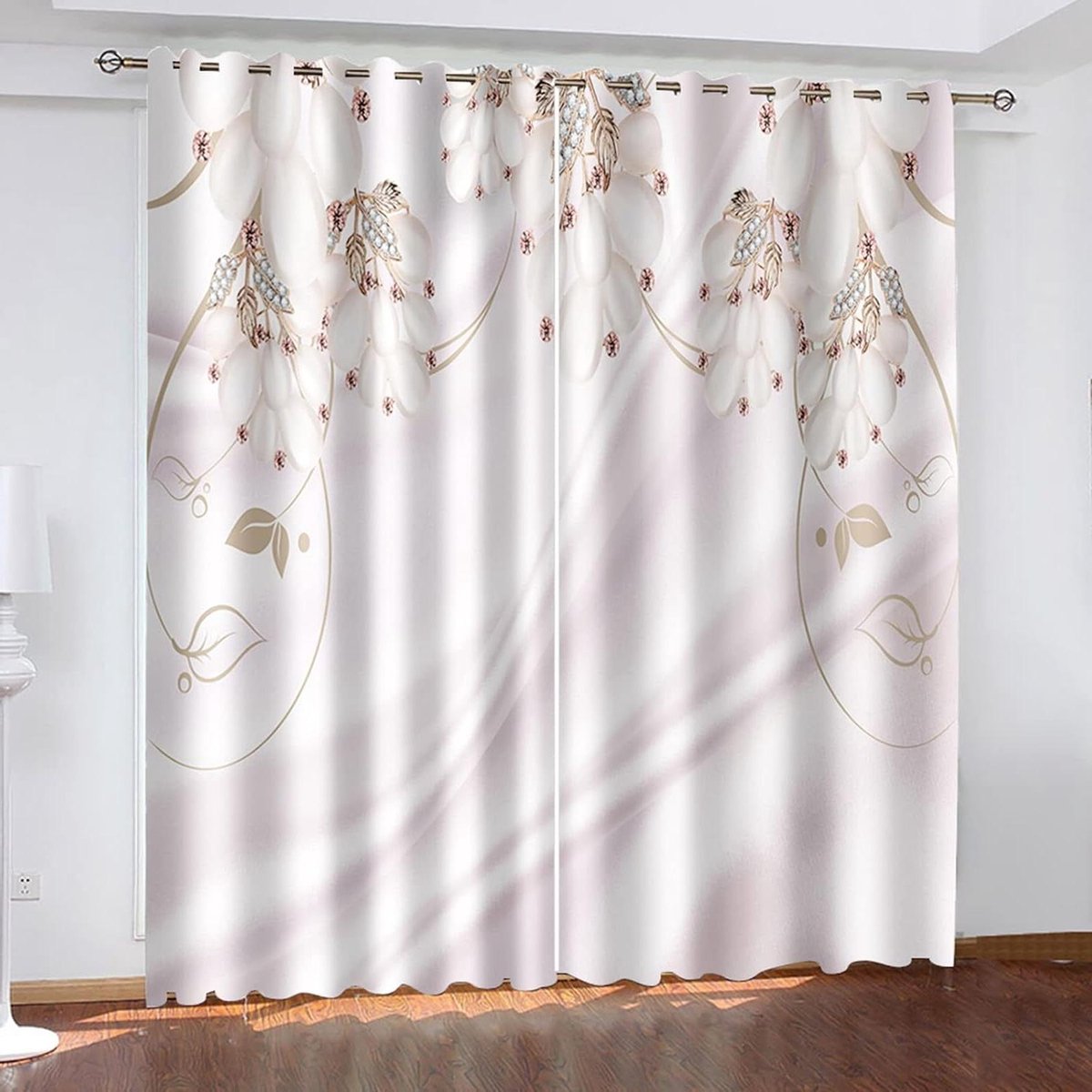 Verduisterende Gordijnstof - Zirkoon Gordijnen - Slaapkamer Privacy - 98% Lichtblokkering - 103 x 107 inch - Wit