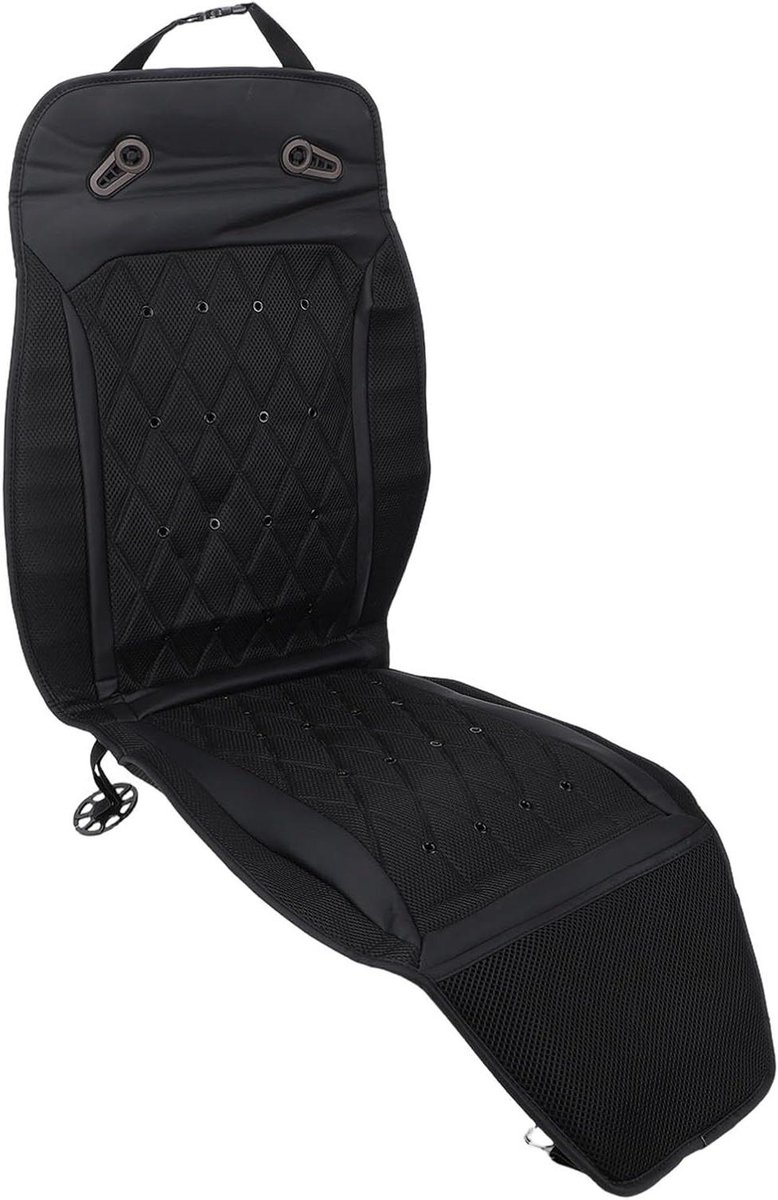 Geventileerd Zitkussen - Auto Koeler - Comfortabel Rijden - 24 Ventilatieopeningen - 132x40cm - Zwart