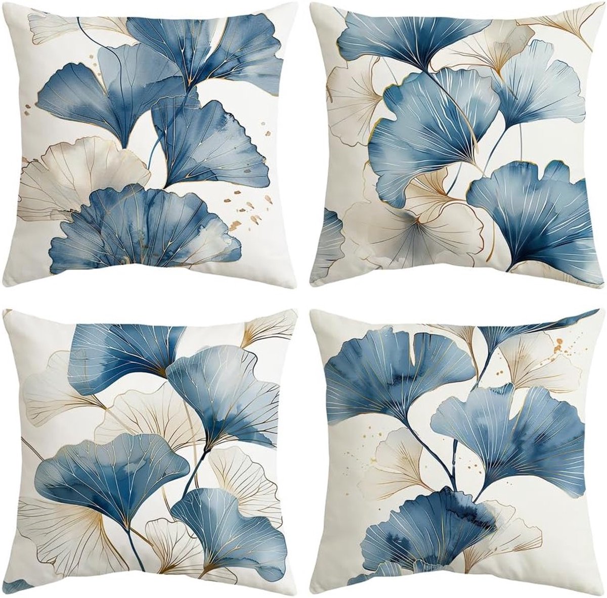 Moderne Kussenhoezen 45 x 45 cm, Set van 4, Perfect voor Bank, Slaapkamer en Kantoor Decoratie