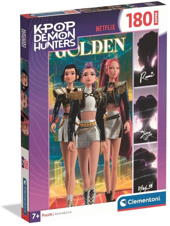 K-Pop Demon Hunters Puzzel 180 Stukjes van Clementoni Supercolor - Kpop Huntrix Legpuzzel - K Pop Cadeau voor Kinderen vanaf 6 Jaar
