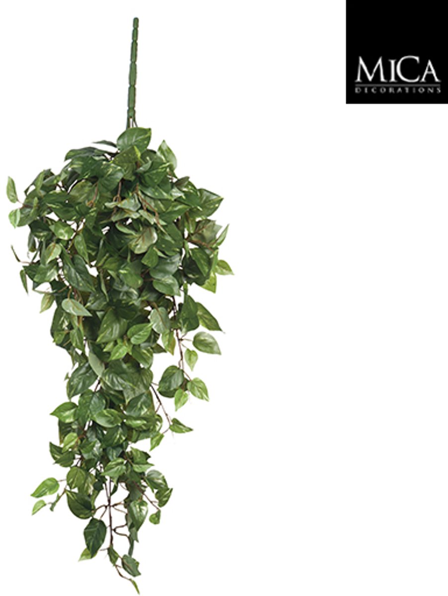 Mica Decorations Scindapsus Kunst Hangplant - L15 x B30 x H80 cm - Groen