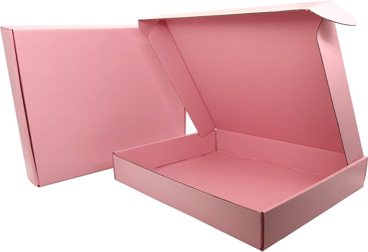 Verzenddoos met Bovenklep - Pakket Brievenbus - Sterke Doos - Postdoos - 25 Stuks - 330x254x50mm - Roze - van Imperatoris