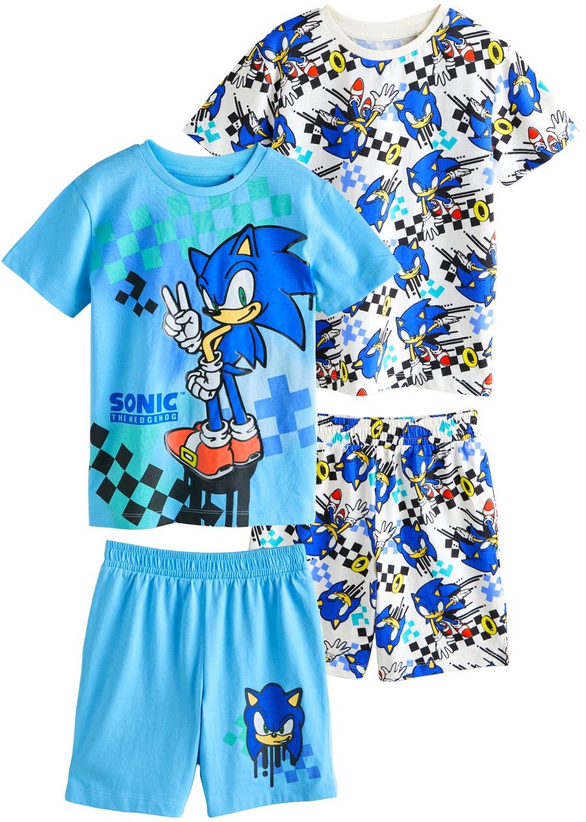 Next - Jongens - Set van 2 korte gelicenseerde pyjama's - Blauw