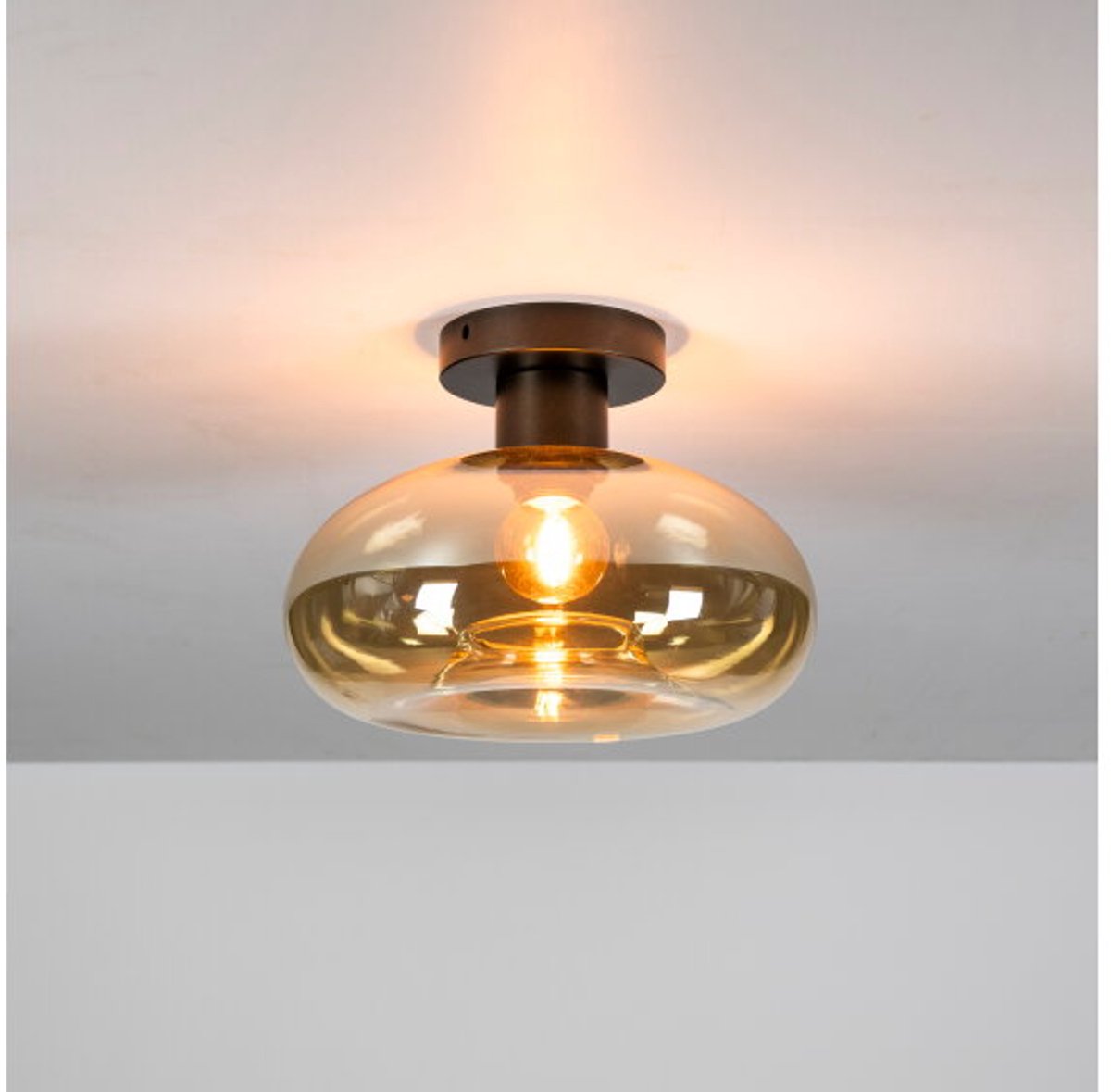 Plafondlamp Soll 1L - Amber glas