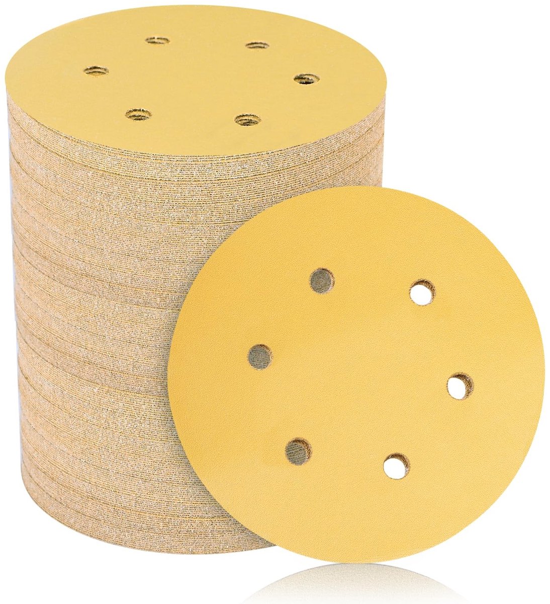 OmGoods - Dailygoody - Schuurschijven 150mm - 6-gats Haak en Loop - Assortiment van 60 tot 400 Grit - Ideaal voor Schuren - Geschikt voor Diverse Apparaten