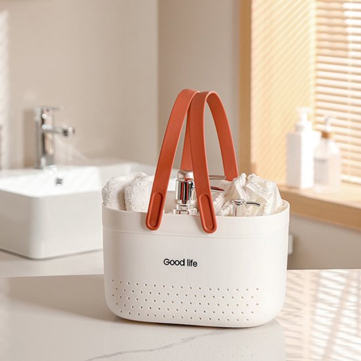 1 stuk draagbare plastic badmand met handvat multifunctioneel