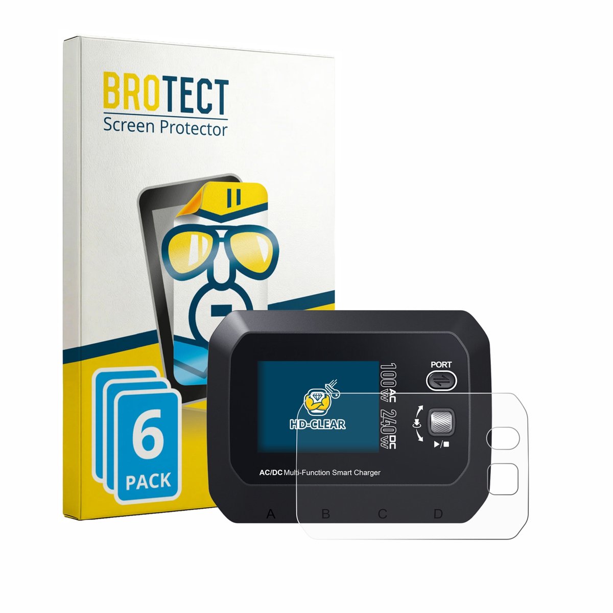 BROTECT - Screenprotector voor SkyRc Q100 Neo - Folie Beschermfolie transparant 6 Stuks