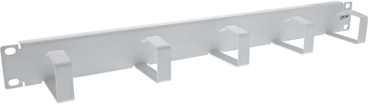 InLine® 19 kabelmanagementpaneel, 5 kleine beugels, RAL7035, grijs