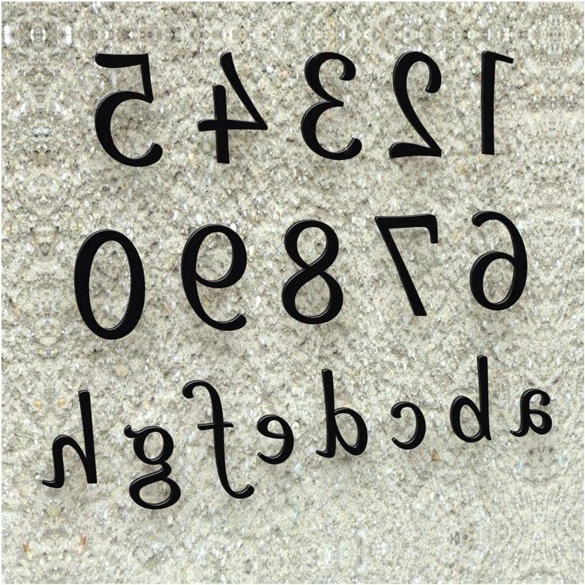 Huisnummer Klassiek - Cijfer Letter - Huis Identificatie - Roestvrij Staal - 15 cm - Zwart