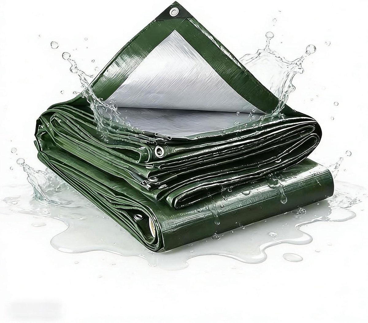 Waterdicht Zeil - Afdekzeil Beschermzeil - Buiten Beschermen - Scheurvast PE Weefsel - 140x250 cm - Leger Groen