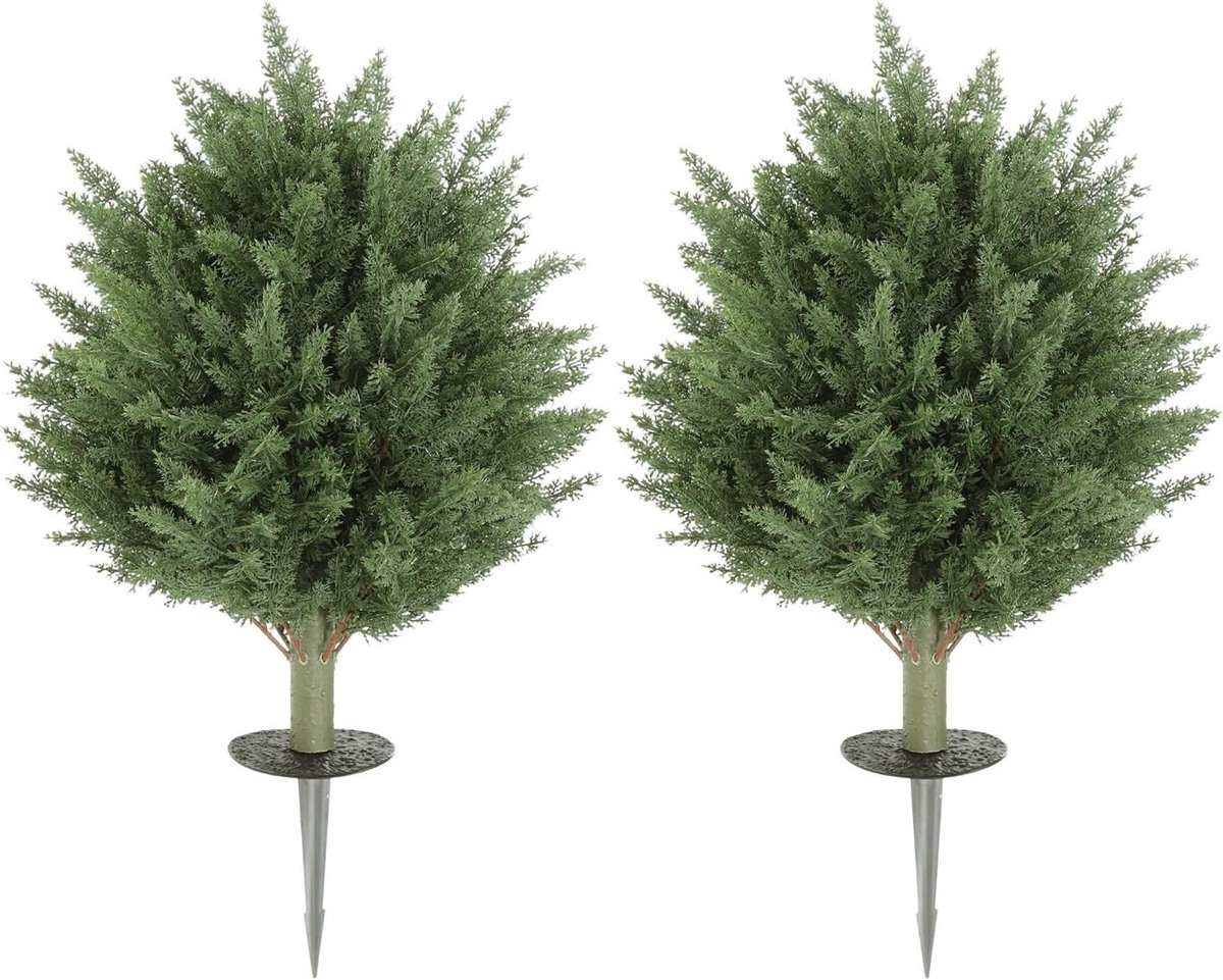 Kunstplanten Set - Kunstcipres - Decoratie Binnen - UV-bestendig Materiaal - 40 cm - Groen
