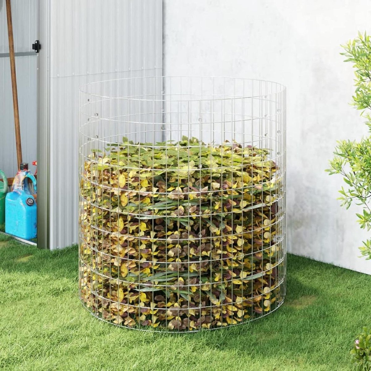 Tuincompostbak - Composteerbak Tuinafval - Afval Verwerken - Verzinkt Staal - 100 x 100 cm - Zilver