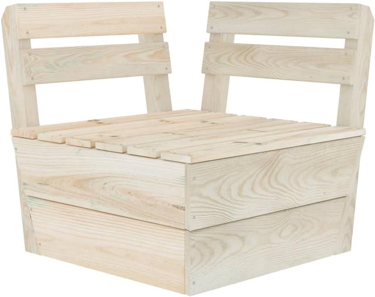 Hoekbank - Modulaire Zitting - Buiten Zitten - Geïmpregneerd Hout - 60x60x65 cm - Bruin