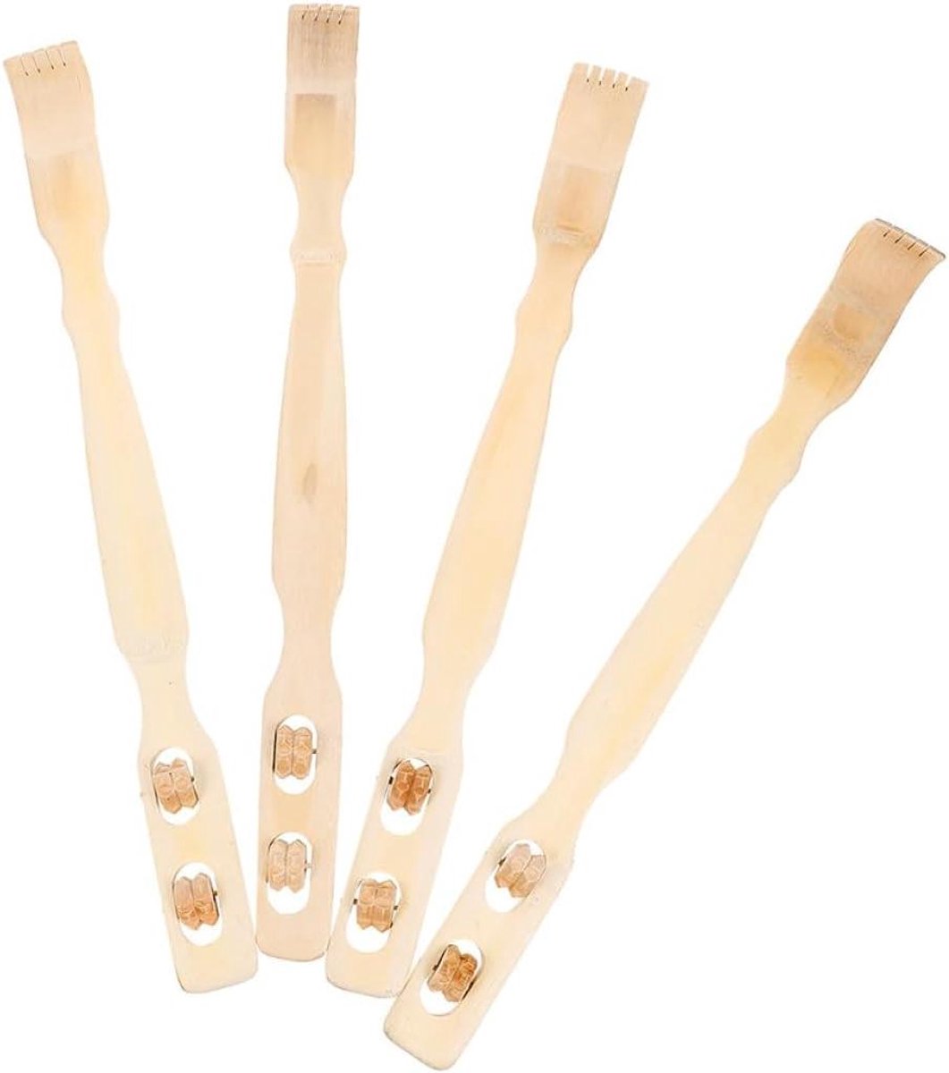 Bamboe Rugkrabbers - Lange Steel - Jeuk Verlichten - Set van 4 stuks - 47 cm - Khaki