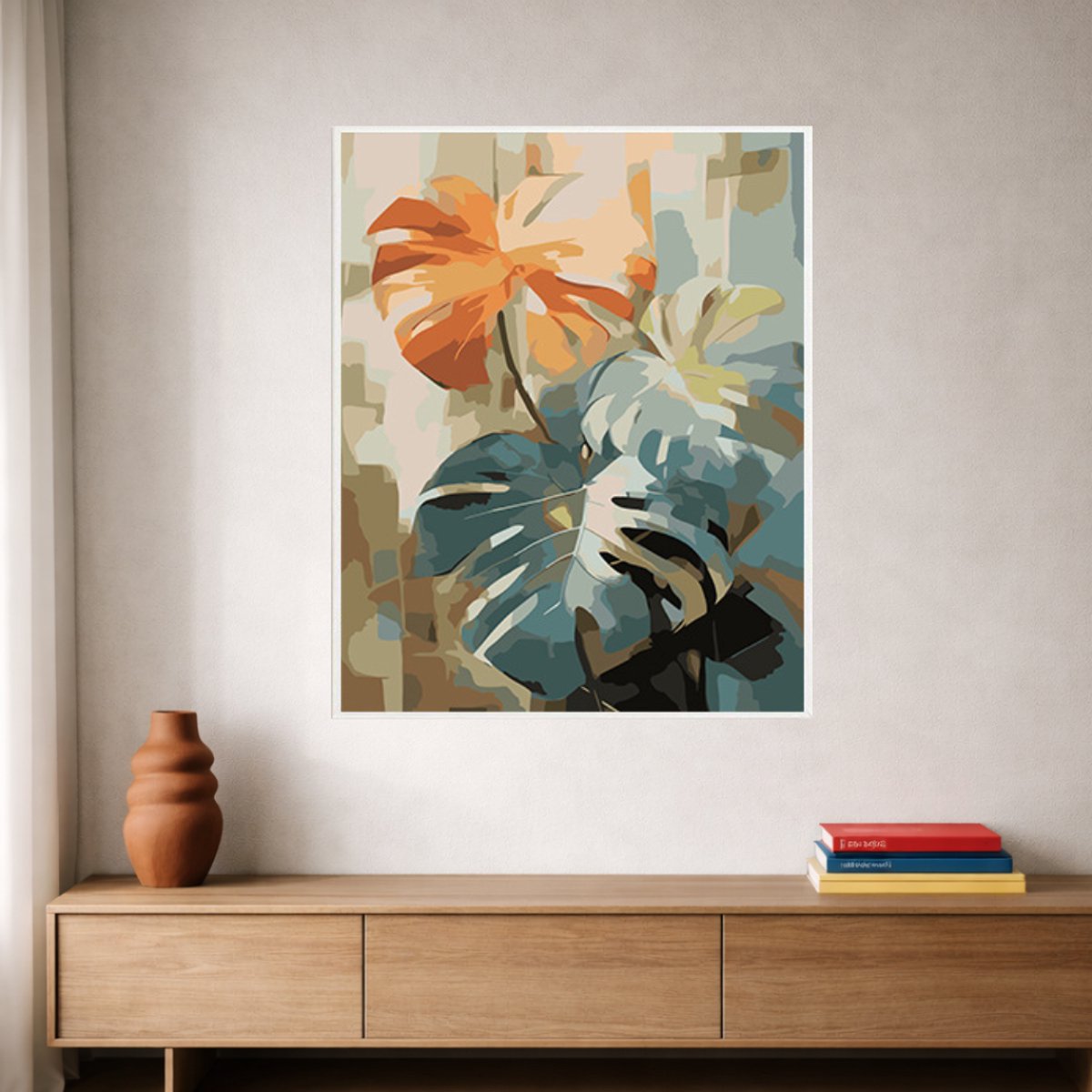Paint by numbers Volwassenen – schilderen op nummer – Creatieve hobby – Ontspanning thuis – Cadeau idee – Compleet pakket – DIY decoratie – Botanisch – Bladeren – Botanical Balance — afbeelding 3