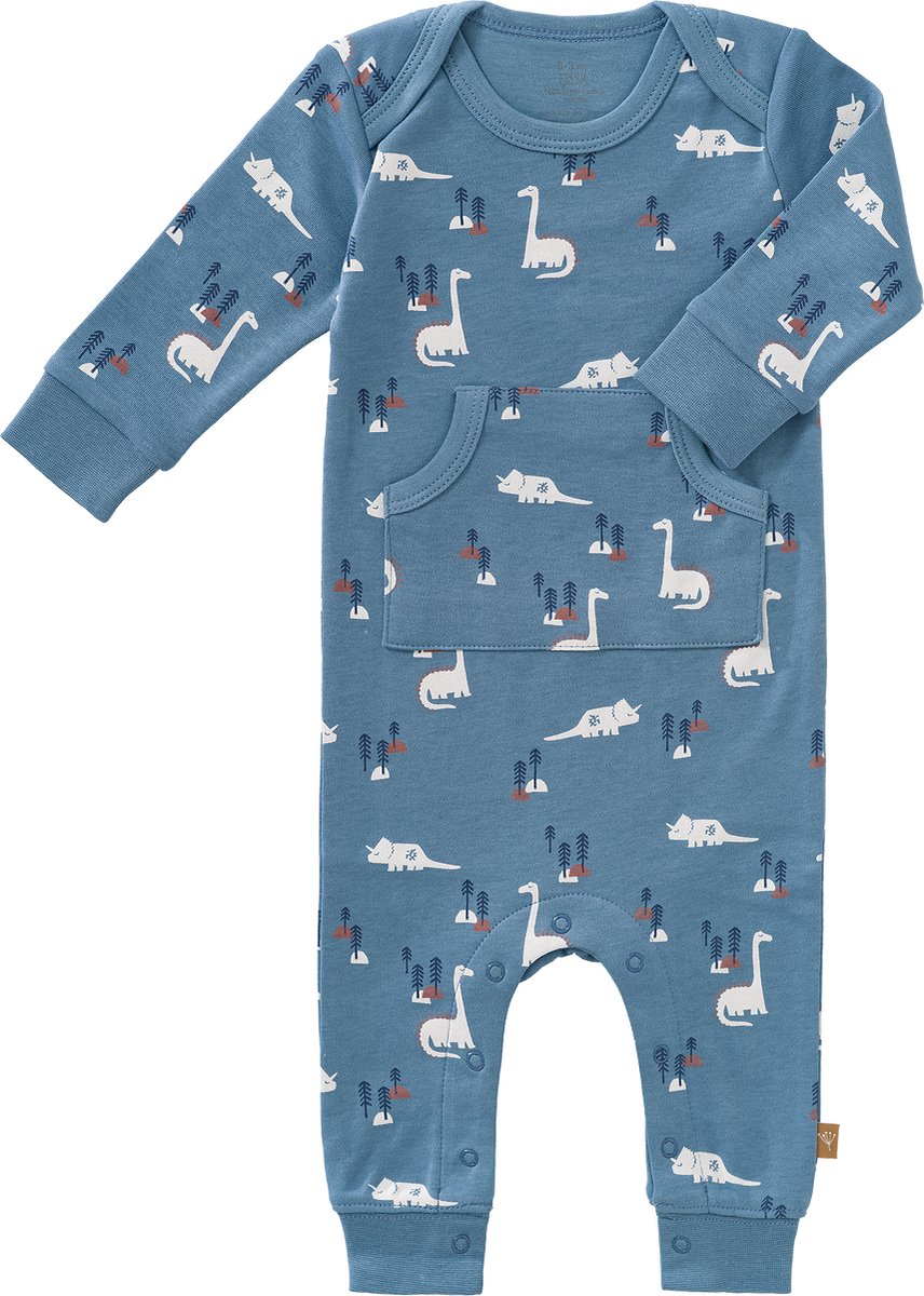 Fresk Pyjama voor Baby's 3-6 m - Boxpakje Jongens - Babypakje - Biologisch Katoen Blauw - Dino