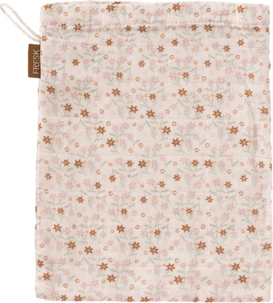 Fresk Hydrofiele Washandjes - 21 x 15 cm - Babyverzorging - 3 stuks - Ademend en Absorberend - Babyspullen - Babyverzorging - Crème - Garden Flowers van Fresk — afbeelding 2