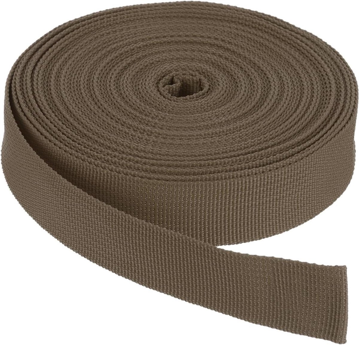 Nylon Riem - Platte Band Omsnoering - Outdoor Reparatie - Strak Geweven - 10 meter x 254 cm - Donkerbruin