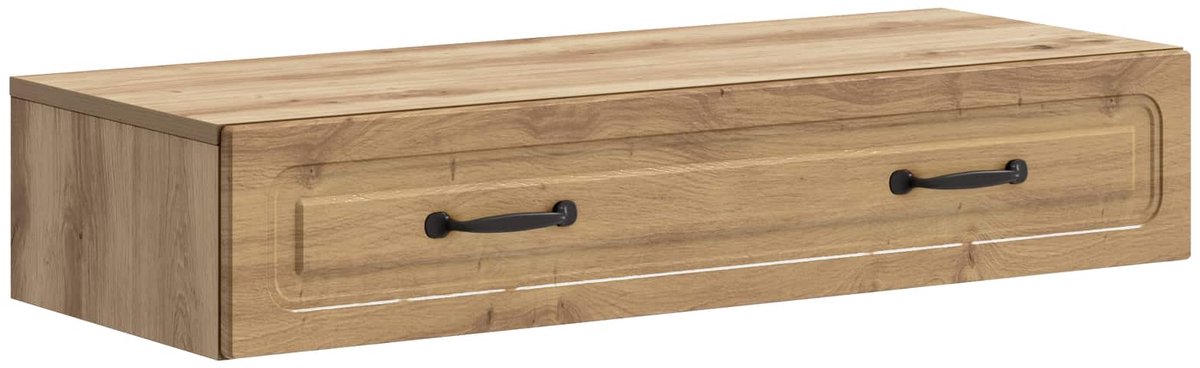 vidaXL Wandgemonteerde - Zijtafel - 87,5 - x - 34,5 - x - 17 - cm - Bewerkt - hout Artisanaal eiken
