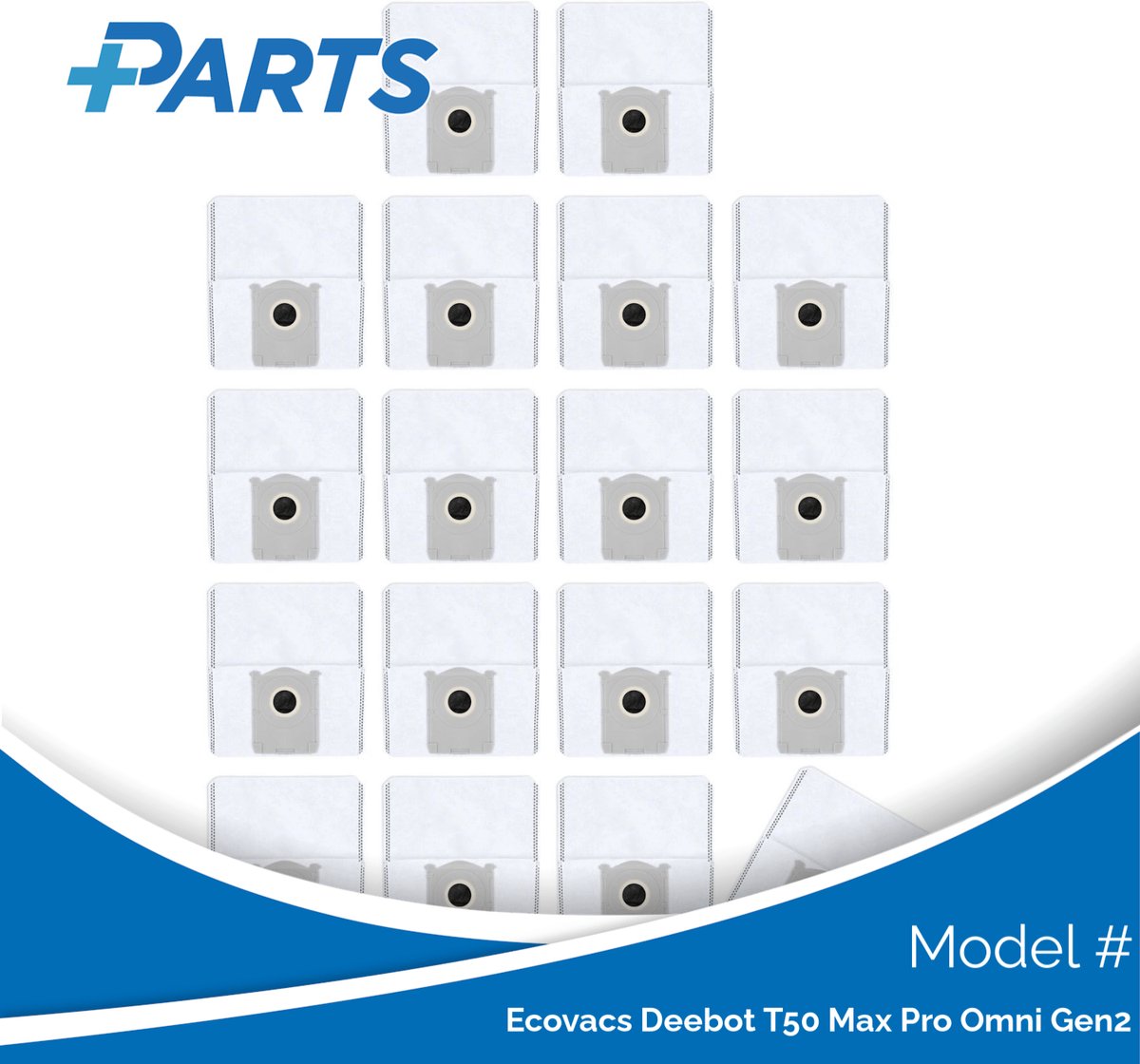 Plus.Parts Ecovacs Deebot T50 Max Pro Omni Gen2 Stofzakken (18 Stuks, Plus.Parts® alternatief voor DDB030041) Overig