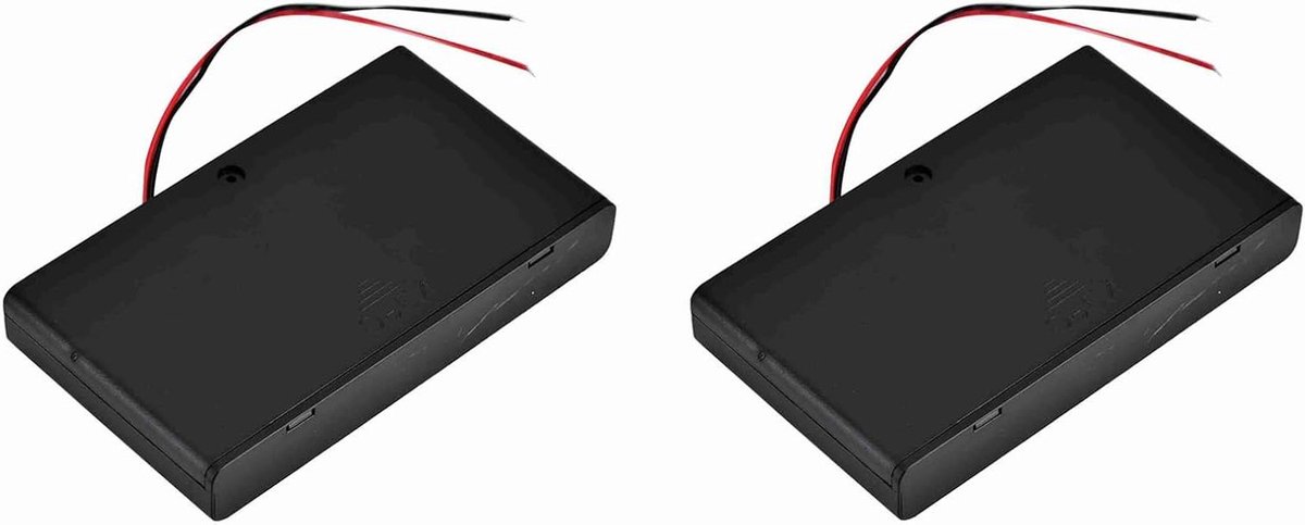 Batterijhouder Set - Opbergdoos Batterijen - Energie Opslag - Met Aan/Uit Schakelaar - 2 Stuks 12V - Zwart