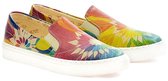 Mocassins Goby pour femmes – Imprimé floral coloré – Baskets à enfiler – Cuir végétalien fait à la main – Chaussures confortables pour femmes – Taille 38