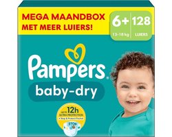 Pampers - Baby Dry - Maat 6+ - Maandbox - 128 Luiers