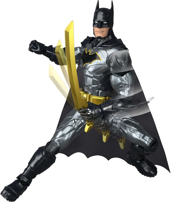 DC Misdaad Crusher Batman Actiefiguur van 30 cm - Meer dan 25 Zinnen en Geluiden - 16 Beweegbare Punten - 4 Wapens