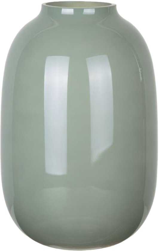 Mega Collections Bloemenvaas Oval Beauty - jade groen - glas - D17 x H25 cm