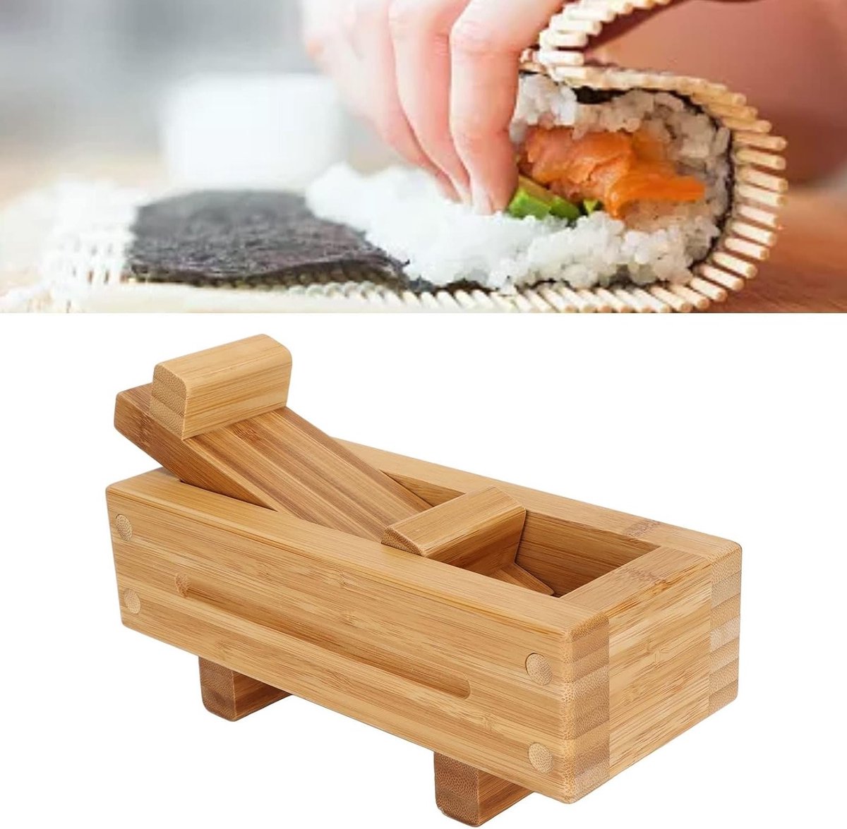 Houten Rectangular Sushi Press Mold - Ideale Keuken Tool voor Sushi, Rijst en Kaas Maken