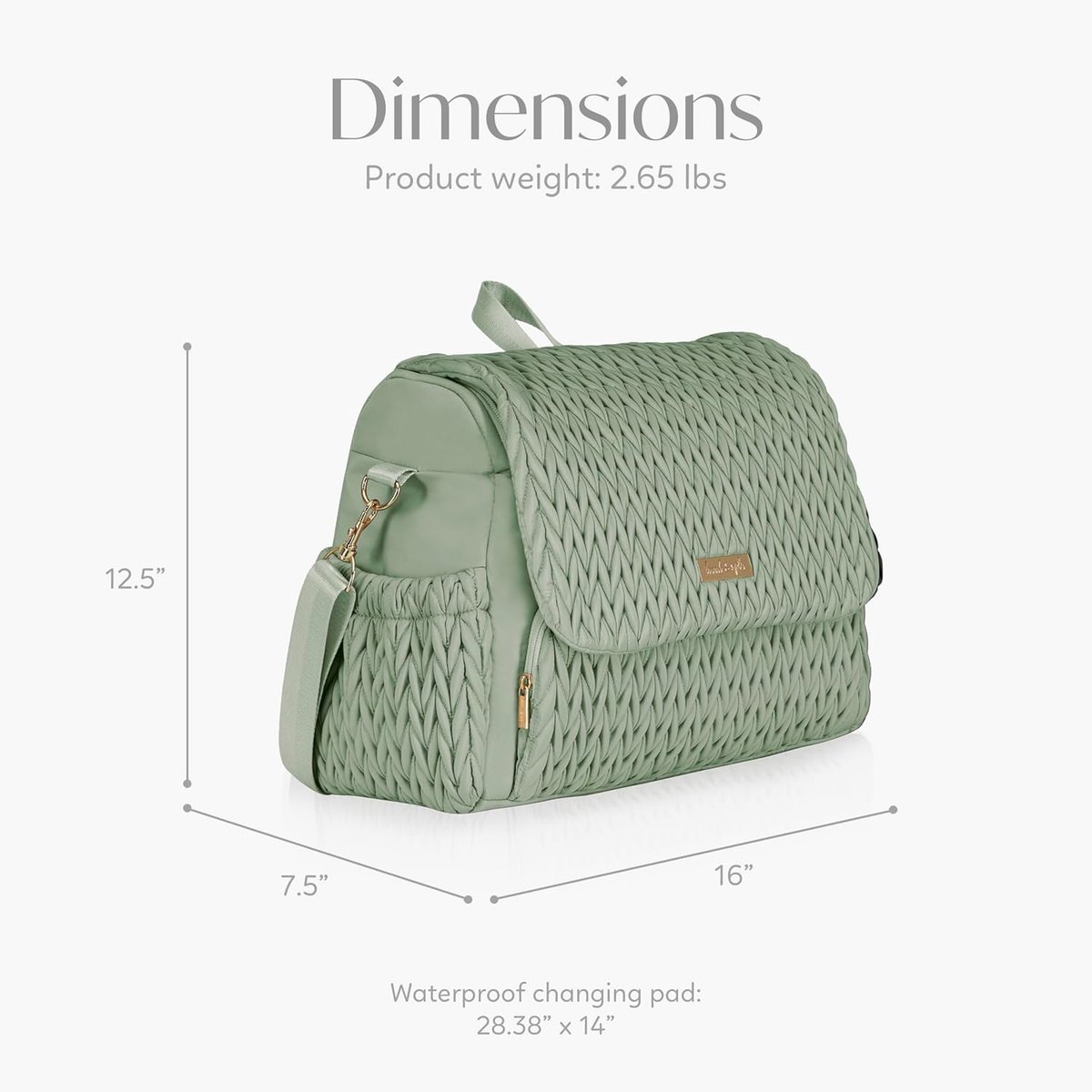 Luiertas Rugzak - Baby tas - Baby verzorging - Converteerbaar ontwerp - 16" B x 75" B x 125" H – foto 6
