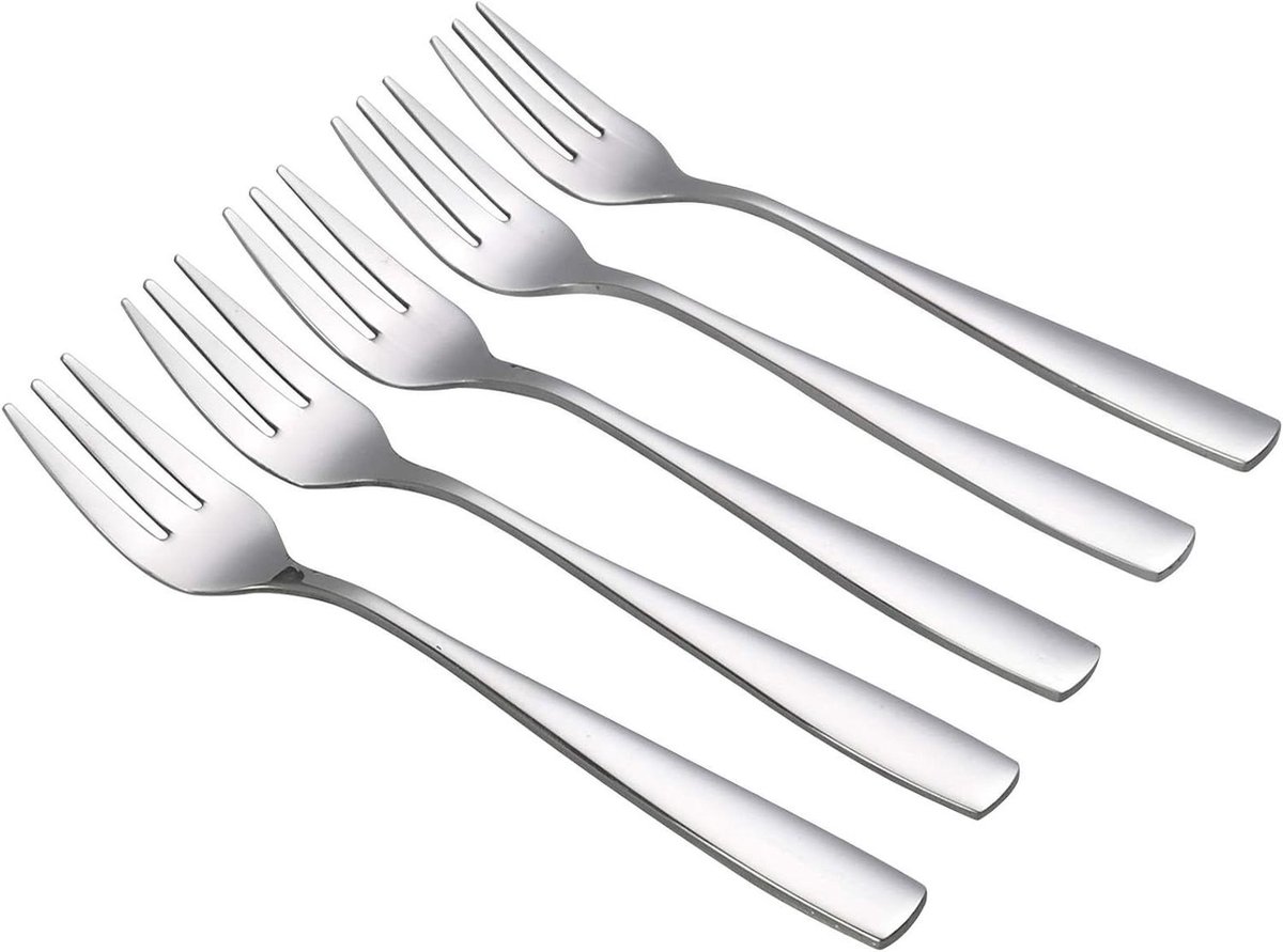 Proeverij Vorken - Gebak Vorken - Hapjes Serveren - 3-Tine Ontwerp - 15 cm Lengte - Zilver