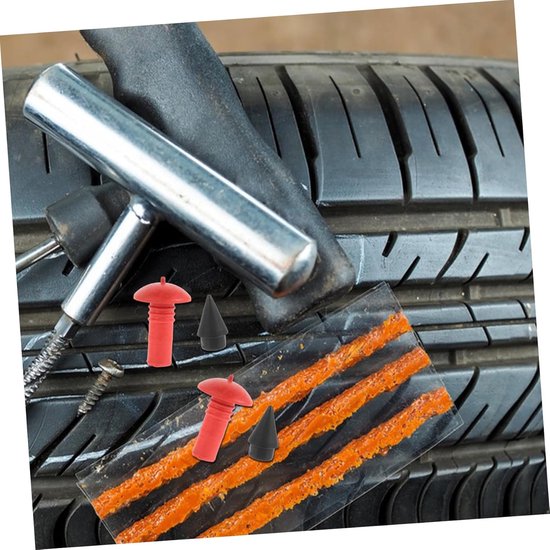 Band Reparatie Kit - Bandenpluggen Set - Lekke Banden Repareren - Duurzaam Rubber Materiaal - 2.43x2.43x1.85CM - Diverse Kleuren van Merkloos — afbeelding 3