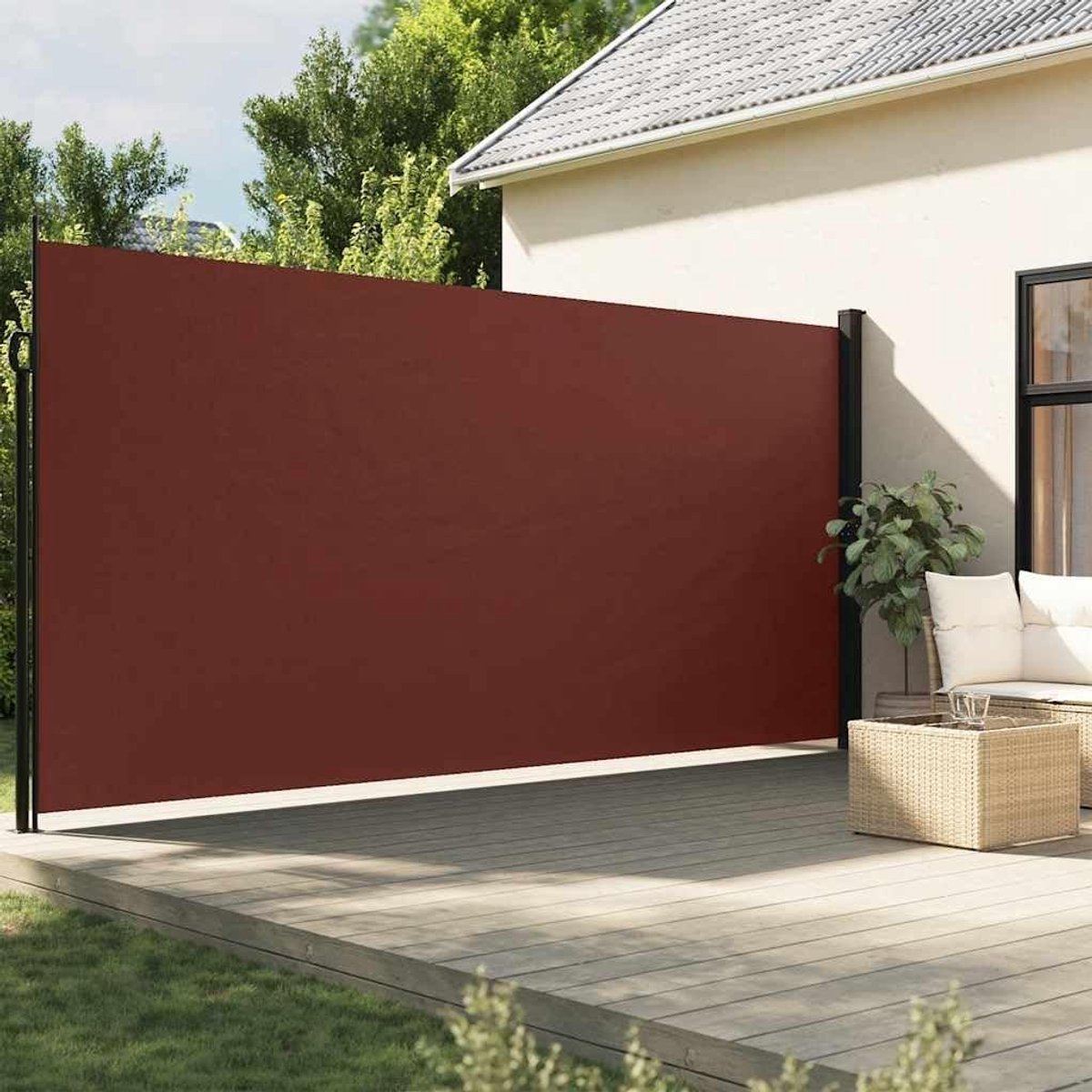 Uitschuifbaar Zijrolgordijn - Intrekbaar Scherm - Terras Afschermen - Waterdicht Polyester