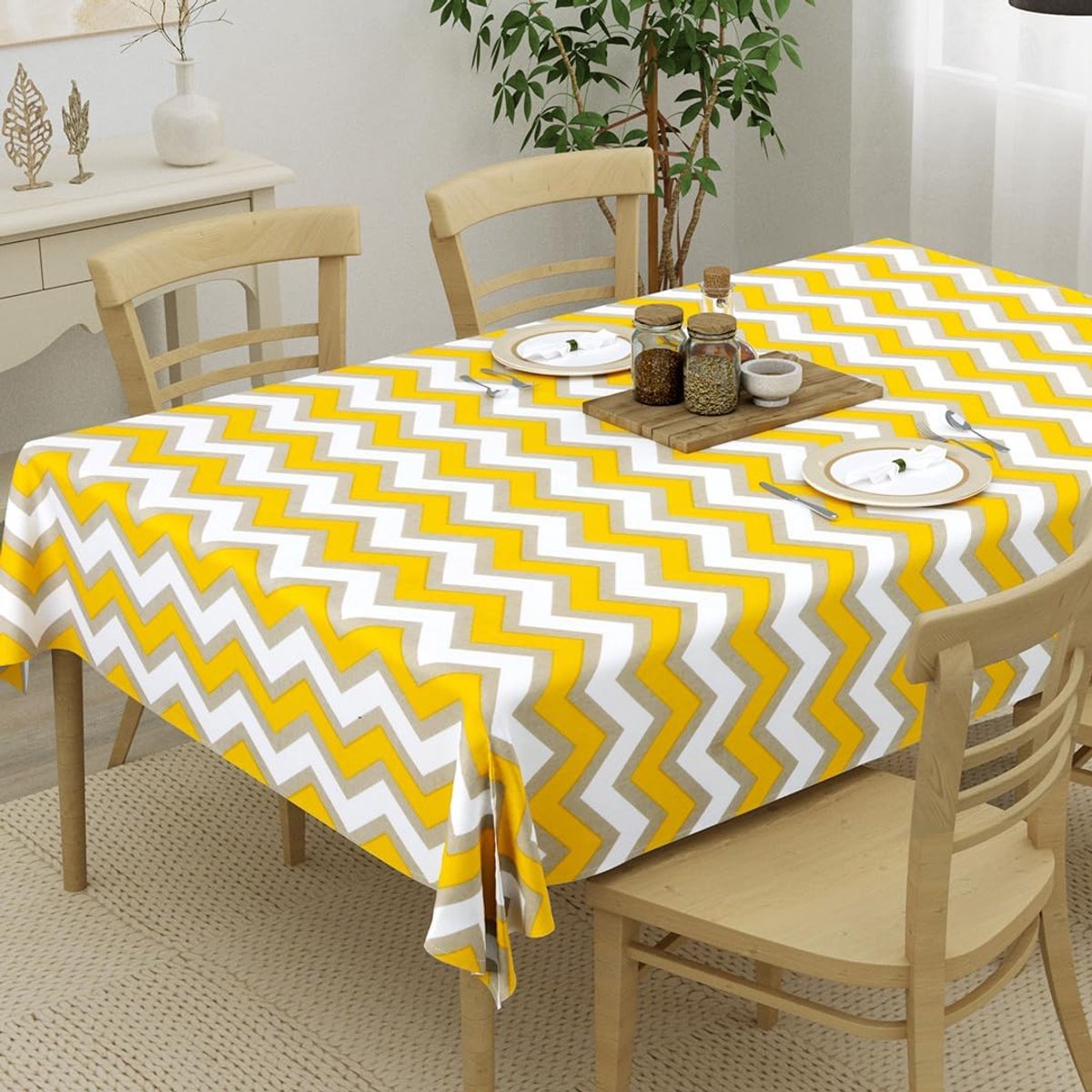 Tafelkleed - Middentafelkleed - Eettafel Decoratie - Uniek Boho Ontwerp - 114 x 233 cm - Grijs