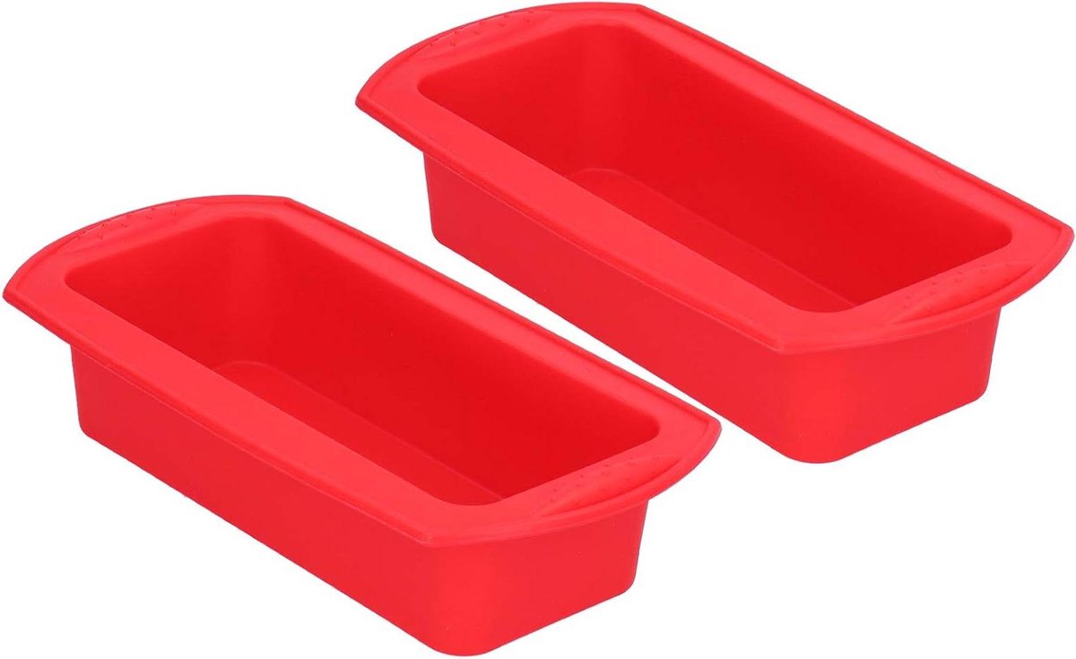 Rechthoekige Cakevorm - Broodbakvorm - Bakken Maken - Hoge Temperatuur - 2 Stuks - Rood