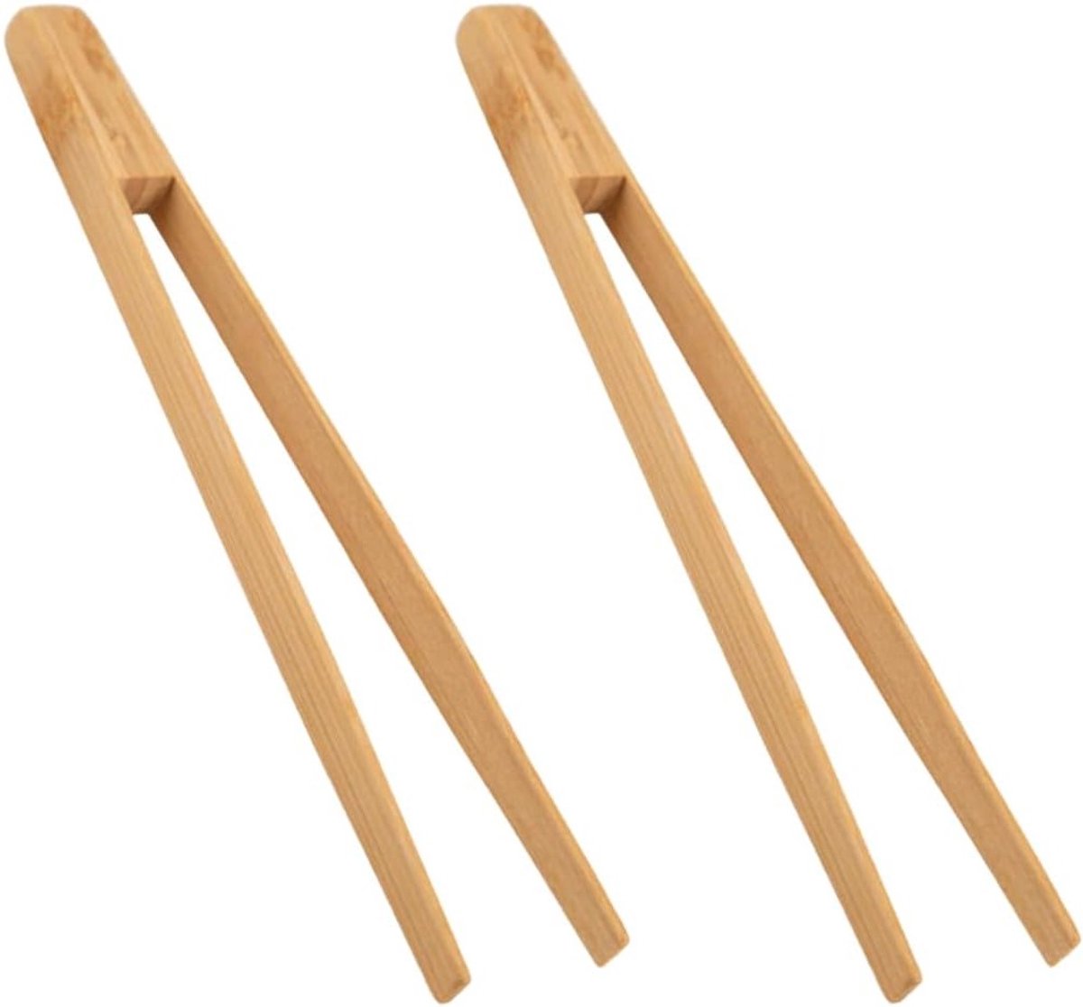 Set van 2 Herbruikbare Bamboe Toasttangen 30 cm voor Koken, Brood, Fruit en Salades
