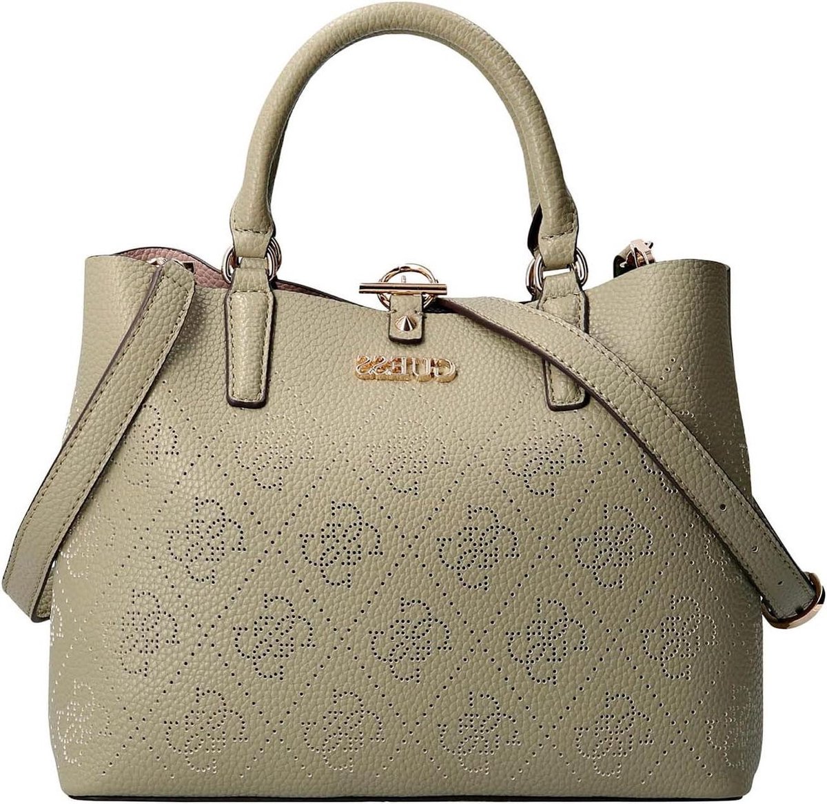 Dames Handtas - Schoudertas - Dagelijks Gebruik - Openwerk Logo - 29 cm - Groen