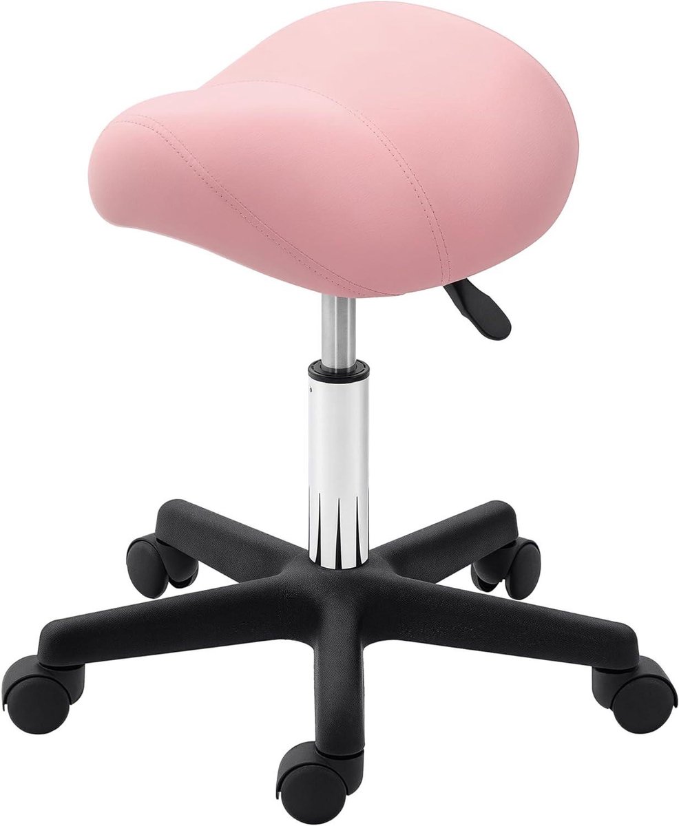 Zadelkruk - Werkkruk - Comfortabel werken - Verstelbare hoogte - 45-57 cm - Roze
