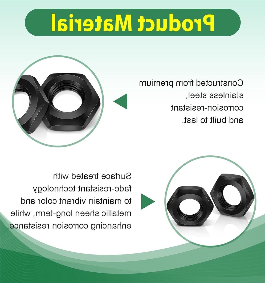 Set van 10 M10 Moeren, Ronde Hex Moeren M10 (Laag Model), Roestvrijstalen Moeren voor Schroeven, Draadstangen en Machines, Duurzaam en Corrosiebestendig