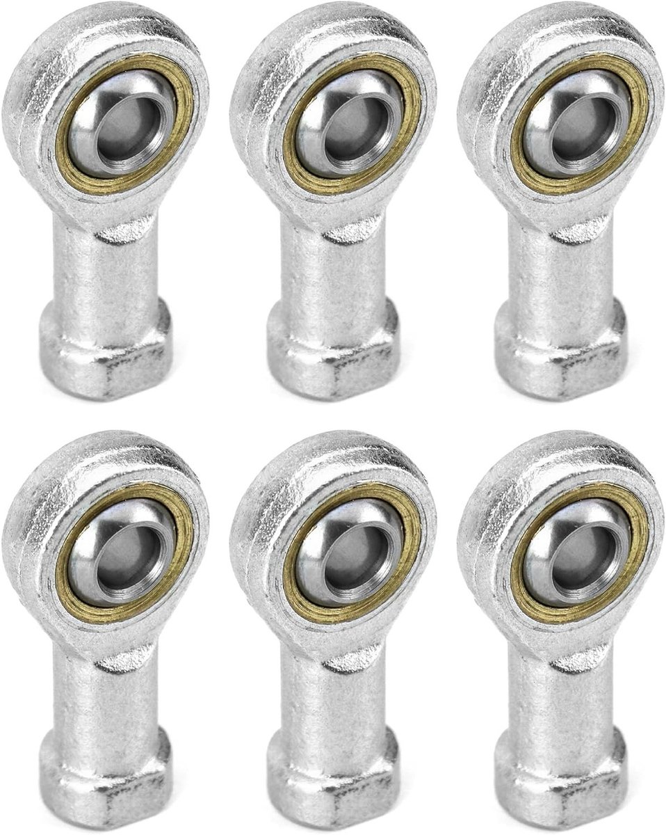 8mm Rod End Set M8 x 1.25 - Metrische Vrouwelijke Rechtsdraaiende Draad met Zelf-smerende Sferische Slider voor Mechanische Toepassingen