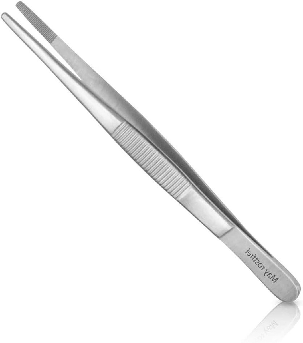 Aquarium pincet - Aquariumtang verzorging - Planten plaatsen - Gegroefde grip - 13 cm - Zilver