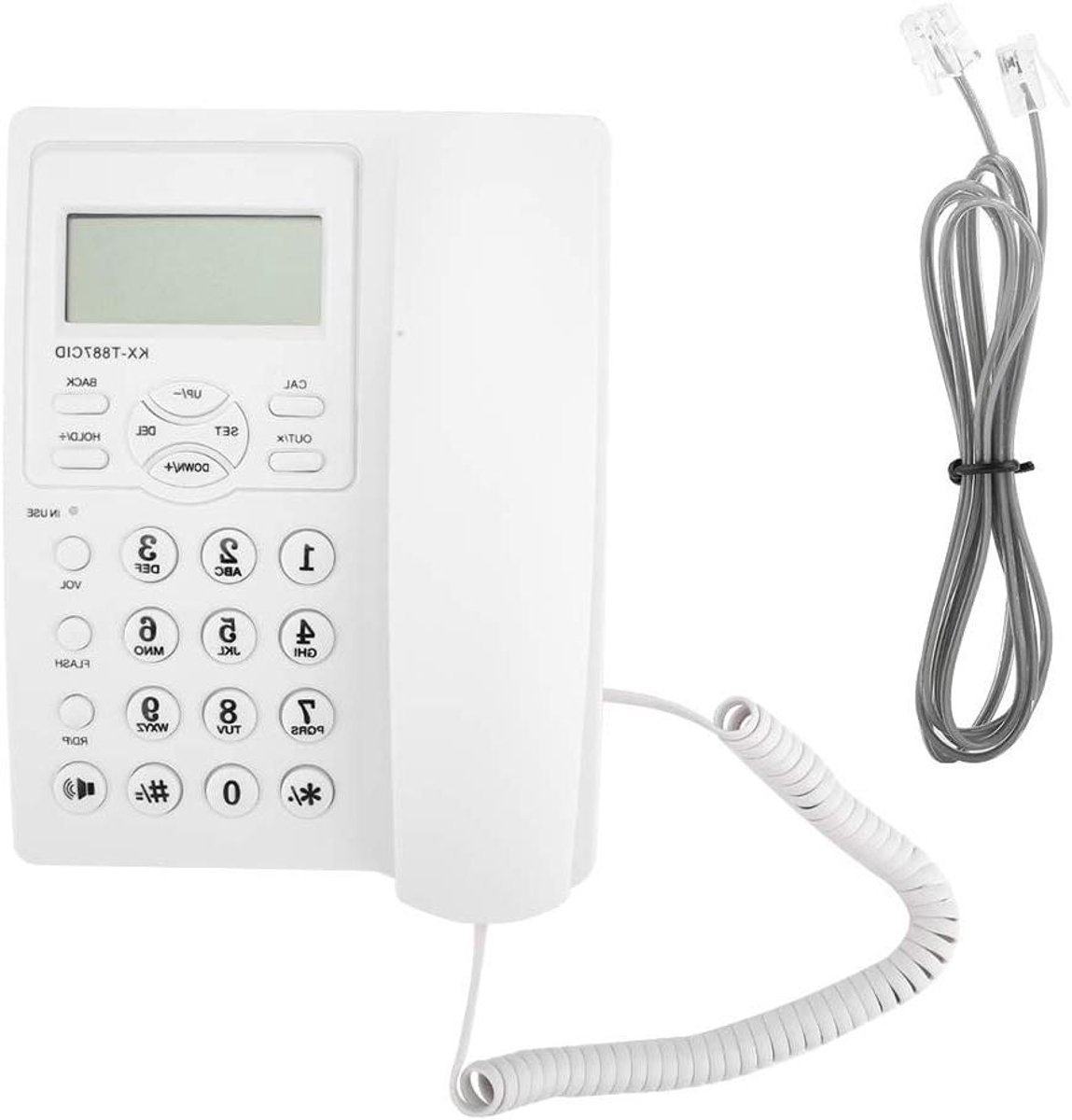 Vaste Telefoon - Kantoor Telefoon - Duidelijke Gesprekken - Handsfree Functie - 21 cm - Wit