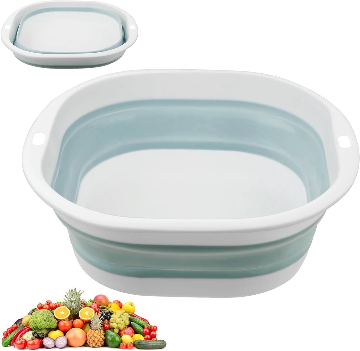 Vouwbare 2 Liter Multifunctionele Portable Plastic Afwasbak voor Kamperen en Keuken, Ideaal voor Buitenactiviteiten