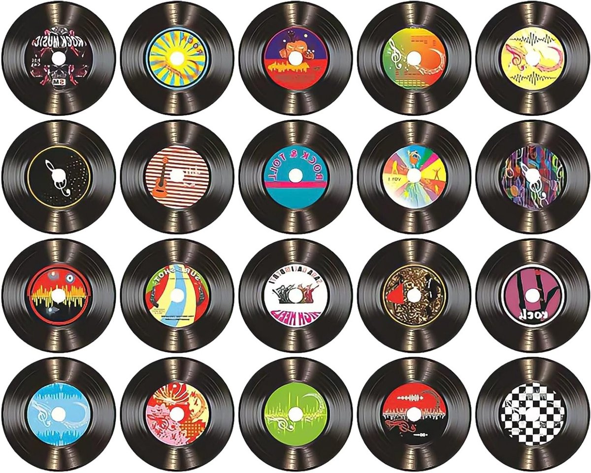 20 Stuks Retro Vinyl Platen Decoratie voor Wand - Aesthetic Muurdecoratie voor Café, Thuis en Feesten