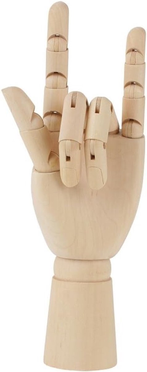 Flexibel Houten Hand Model voor Tekeningen - 10 Inch Rechts, Ideaal voor Beginners en Professionals, Kunstenaars, Tekenmateriaal