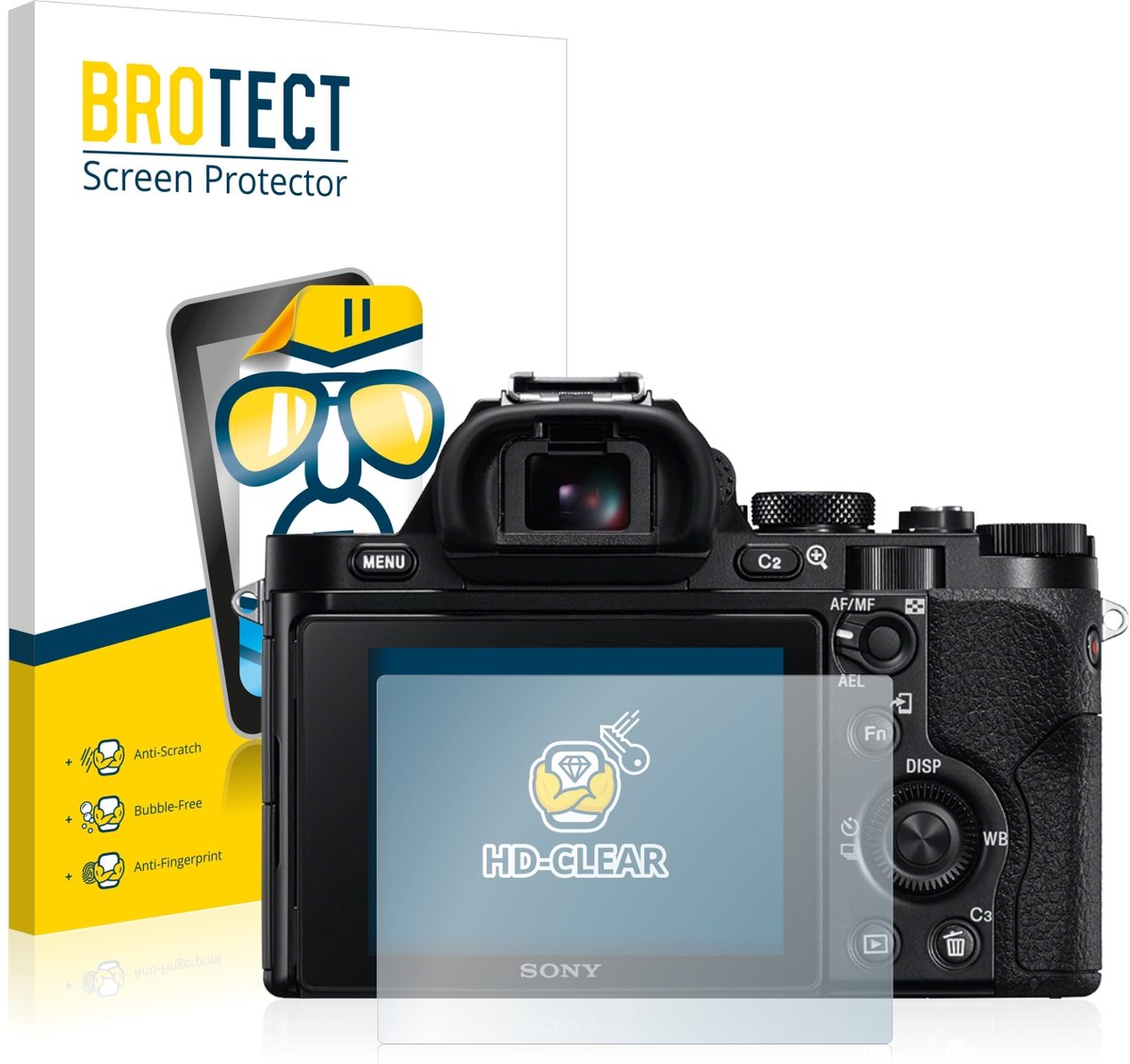 BROTECT - Screenprotector voor Sony Alpha 7S - Folie Beschermfolie transparant 2 Stuks